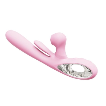 Wibrator króliczek różowy Bliss Bunny z uderzeniami silikonowy USB