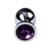 Srebrny korek analny TOYFA Metal z ametystowym kamieniem 8cm