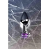 Srebrny korek analny TOYFA Metal z ametystowym kamieniem 8cm