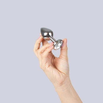 Korek analny metalowy Secret Play z kryształem crystal 8 cm