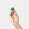PINK HEART METAL BUTT PLUG S