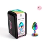 Tęczowy metalowy korek analny Secret Play 7 cm