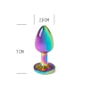 Tęczowy metalowy korek analny Secret Play 7 cm