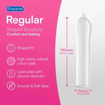 Prezerwatywy Pasante Regular naturalne 19 cm 3 sztuki