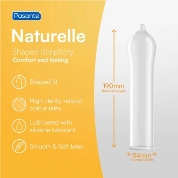 Prezerwatywy Pasante Naturelle nawilżane bez plemnikobójczego 3 szt