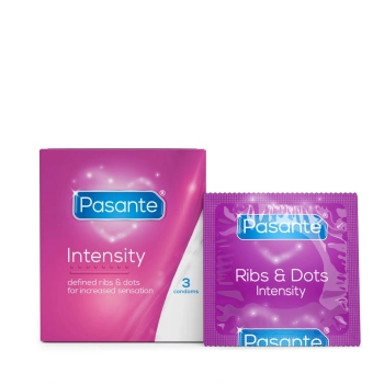 Prezerwatywy Pasante Ribs Dots Intensity 3 szt