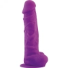 Dildo realistyczne silikonowe z jądrami Real Safe fioletowe