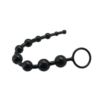 Stopniowany łańcuch analny Timeless Jelly 10 kulek PVC Toyz4lovers czarny