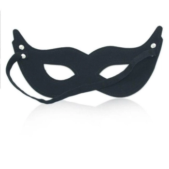 Maska BDSM z ekoskóry Toyz4lovers czarna 22 cm