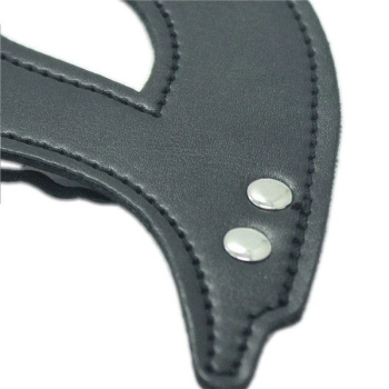 Maska BDSM z ekoskóry Toyz4lovers czarna 22 cm