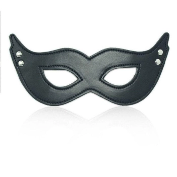 Maska BDSM z ekoskóry Toyz4lovers czarna 22 cm
