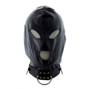 Maska bondage skórzana z kołnierzem Toyz4lovers czarna