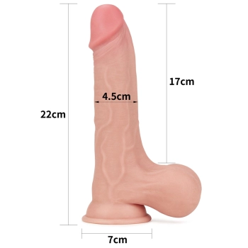 8.5 Sliding Skin Dual Layer Dong - Whole Testicle