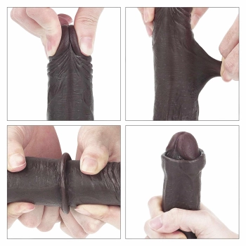 7 Sliding Skin Dual Layer Dong - Black