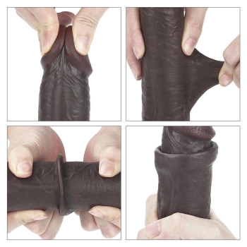 9 Sliding Skin Dual Layer Dong - Black