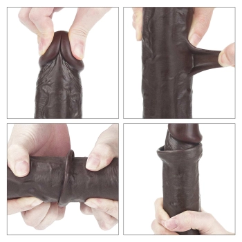 9.0 Sliding Skin Dual Layer Dong - Black