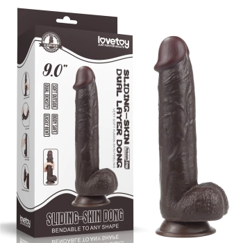 9.0 Sliding Skin Dual Layer Dong - Black
