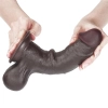 7.8 Sliding Skin Dual Layer Dong - Whole Testicle (Black)