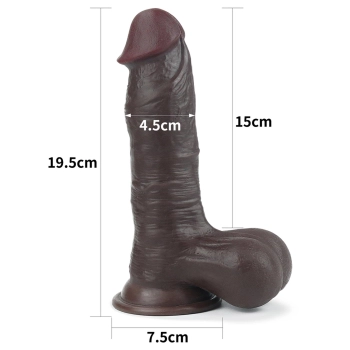 7.8 Sliding Skin Dual Layer Dong - Whole Testicle (Black)