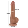 Dildo realistyczne dwuwarstwowe z przesuwającą skórą Lovetoy brązowe 19 cm