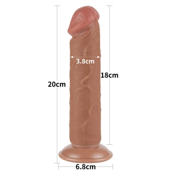 Dildo realistyczne z przesuwaną skórą Lovetoy brązowe