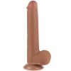 Dildo realistyczne z przesuwającą się skórą Lovetoy brązowe 23 cm