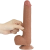 Dildo realistyczne z przesuwającą się skórą Lovetoy brązowe 23 cm