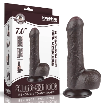 7 Sliding Skin Dual Layer Dong Black
