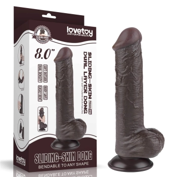 8 Sliding Skin Dual Layer Dong Black