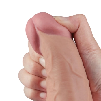 Dildo realistyczne wibrujące Lovetoy Softee TPE cieliste USB 26,5 cm