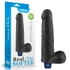 Realistyczne dildo wibrujące Lovetoy Real Softee czarne USB 23 cm