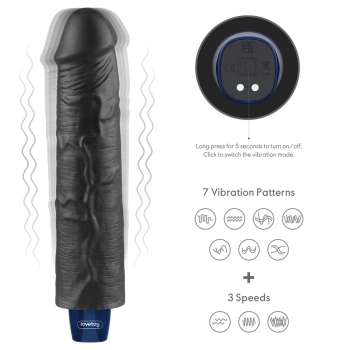 Realistyczne dildo wibrujące Lovetoy Softee czarne USB 24 cm