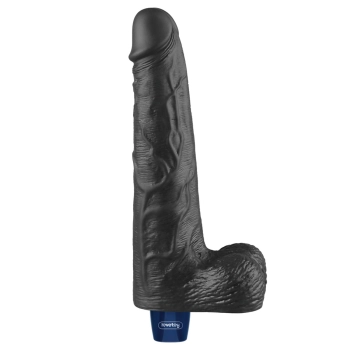 Dildo realistyczne wibrujące Lovetoy Real Softee czarne USB 25cm