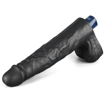 Dildo realistyczne wibrujące Lovetoy Real Softee czarne USB 25cm