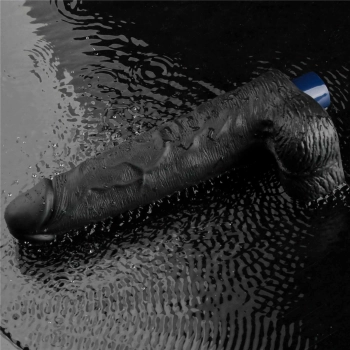 Dildo realistyczne wibrujące Lovetoy Real Softee czarne USB 25cm