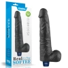 Dildo wibrujące realistyczne Lovetoy TPE czarne 27cm ładowane