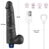 Dildo wibrujące realistyczne Lovetoy TPE czarne 27cm ładowane