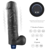 Dildo wibrujące realistyczne Lovetoy TPE czarne 27cm ładowane