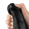Dildo wibrujące realistyczne Lovetoy TPE czarne 27cm ładowane