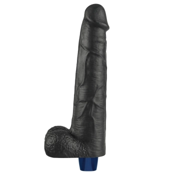 Dildo wibrujące realistyczne Lovetoy TPE czarne 27cm ładowane