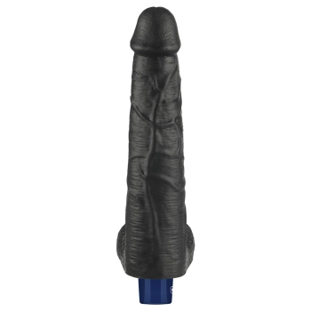 Dildo wibrujące realistyczne Lovetoy TPE czarne 27cm ładowane