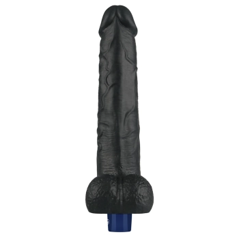 Dildo wibrujące realistyczne Lovetoy TPE czarne 27cm ładowane