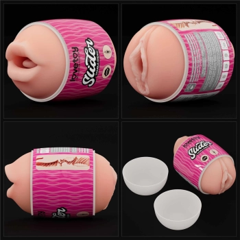 Masturbator dwustronny Lovetoy usta i pochwa z wibracjami