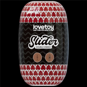 Masturbator dwustronny Lovetoy anus i pochwa brązowy TPE