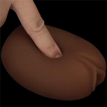 Masturbator dwustronny Lovetoy anus i pochwa brązowy TPE