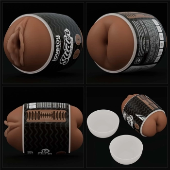 Masturbator dwustronny Lovetoy anus i pochwa brązowy TPE