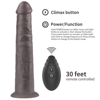 Dildo realistyczne Lovetoy dwuwarstwowe silikonowe 25 cm rotujące pilot