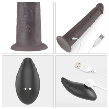 Dildo realistyczne Lovetoy dwuwarstwowe silikonowe 25 cm rotujące pilot