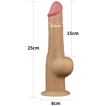 Dildo realistyczne dwuwarstwowe silikonowe z uchwytem Lovetoy 25cm