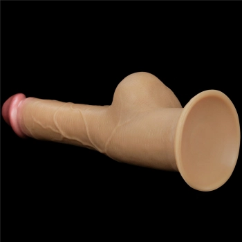 Dildo realistyczne dwuwarstwowe silikonowe z uchwytem Lovetoy 25cm